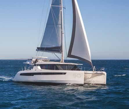 Cruising catamaran under sail