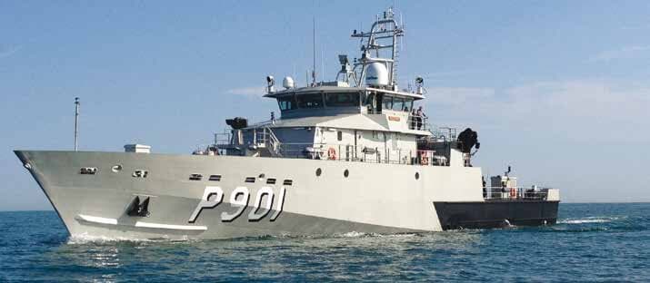 Naval patrol vessel underway