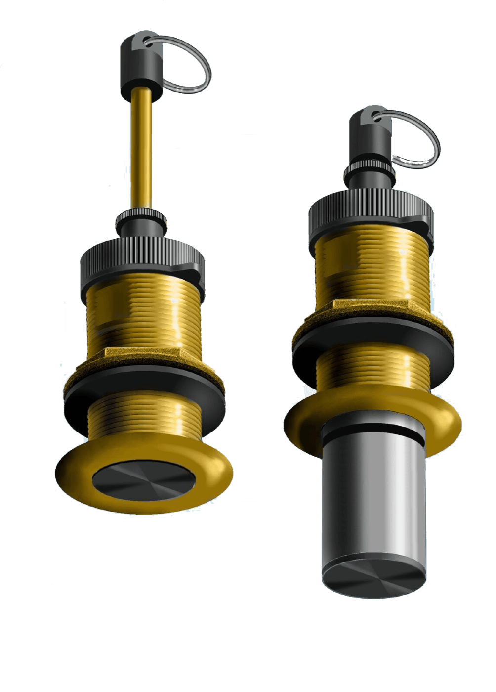 IonGuard bronze skin fittings — anode extended and retracted