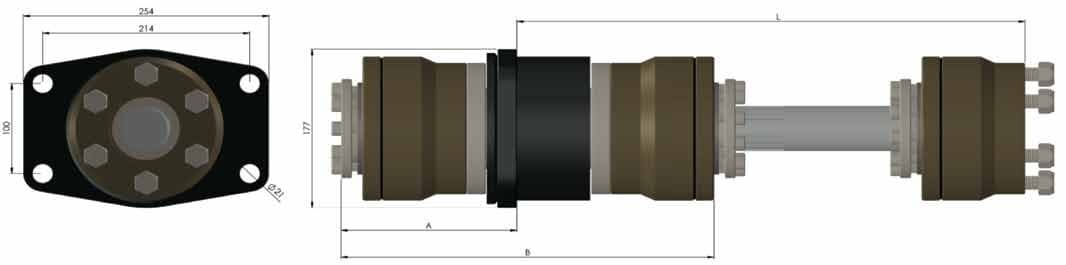 DS intermediate shaft dimension drawing